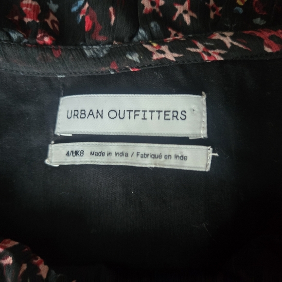 Urban Outfitters Floral Off The Shoulder Mini Dress With Sheer Long Sleeves - Picture 5 of 6